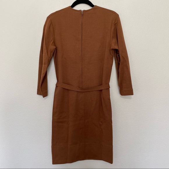Vintage Mia brown shift tie dress has many moth holes sz.9/10 short length - Picture 7 of 8